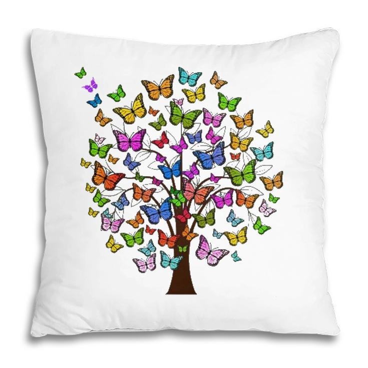 Butterflies On Tree For Butterfly Lovers Pillow