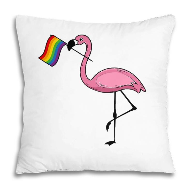 Flamingo Lgbt Flag  Cool Gay Rights Supporters Gift Pillow