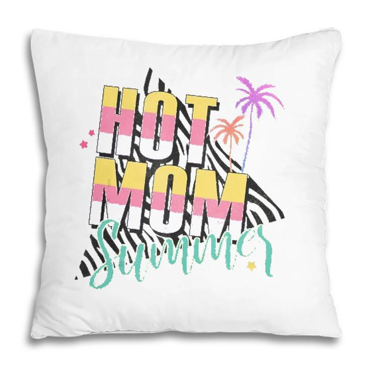 Funny Hot Mom Summer Palm Tree Tropical Family Holiday Trip  Pillow