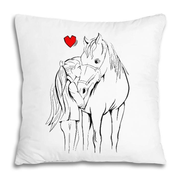 Horse Girl Women Horseback Riding Pillow