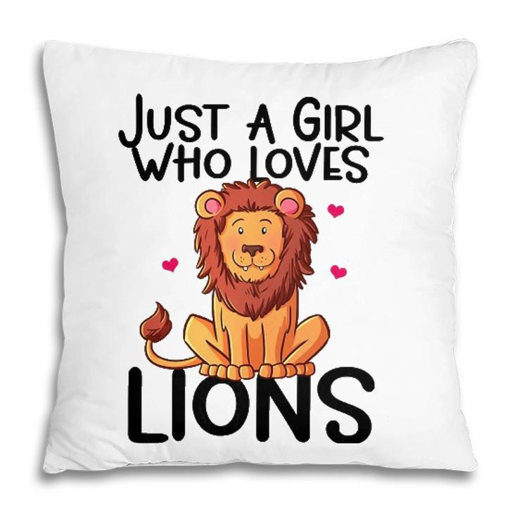 Just A Girl Who Loves Lions Cute Lion Animal Costume Lover Pillow