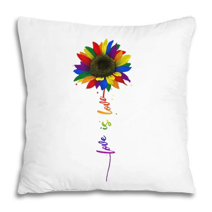 Rainbow Sunflower Love Is Love Lgbt Gay Lesbian Pride  Pillow