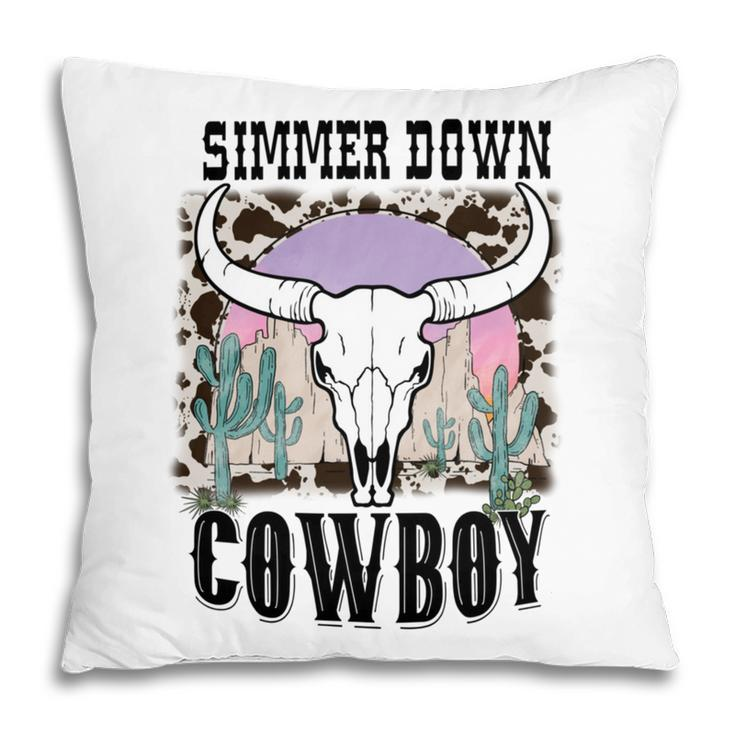 Simmer Down Cowboy Western Style Gift Pillow