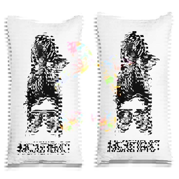 Women Lotus Massage Therapist Messy Bun Gift Pillow