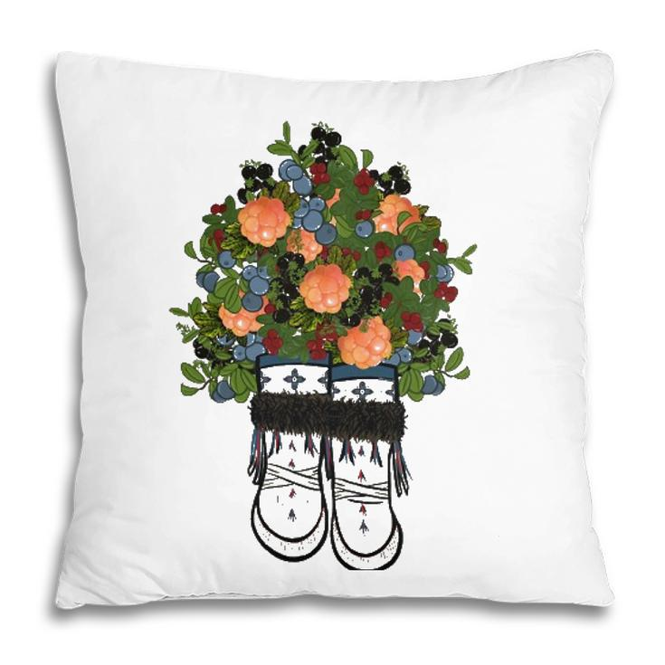 Womens Peach Flower On Boots Lovers Gift Pillow
