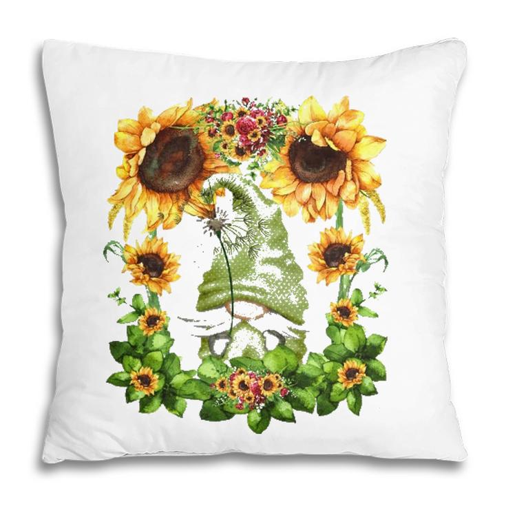 Yellow Spring Flower Pattern For Women Cute Dandelion Gnome Pillow