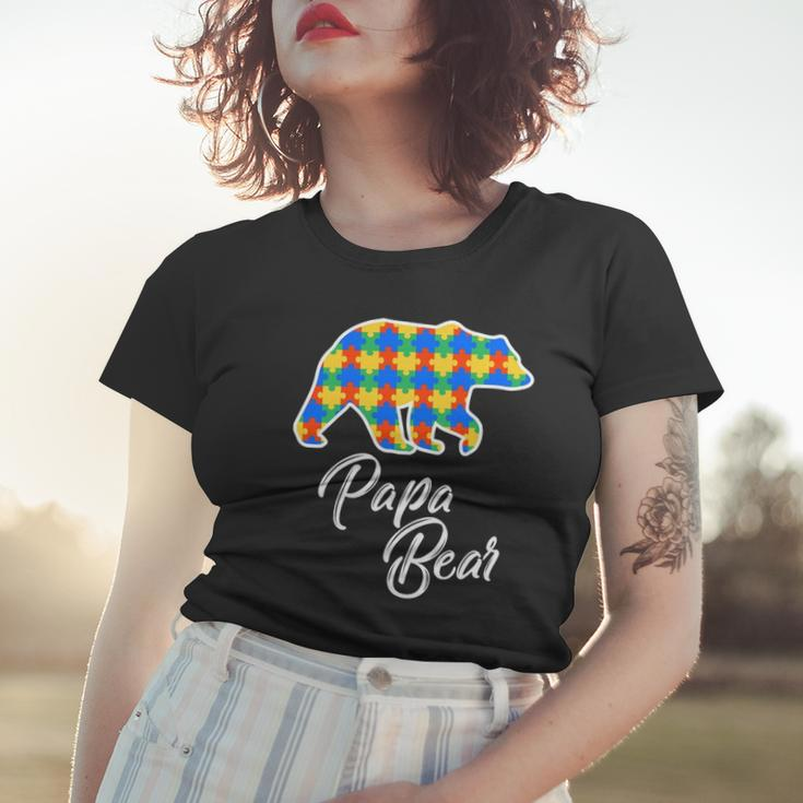 Bear Autism Puzzle Awareness Papa Bear Gifts Women T-shirt Gifts for Her