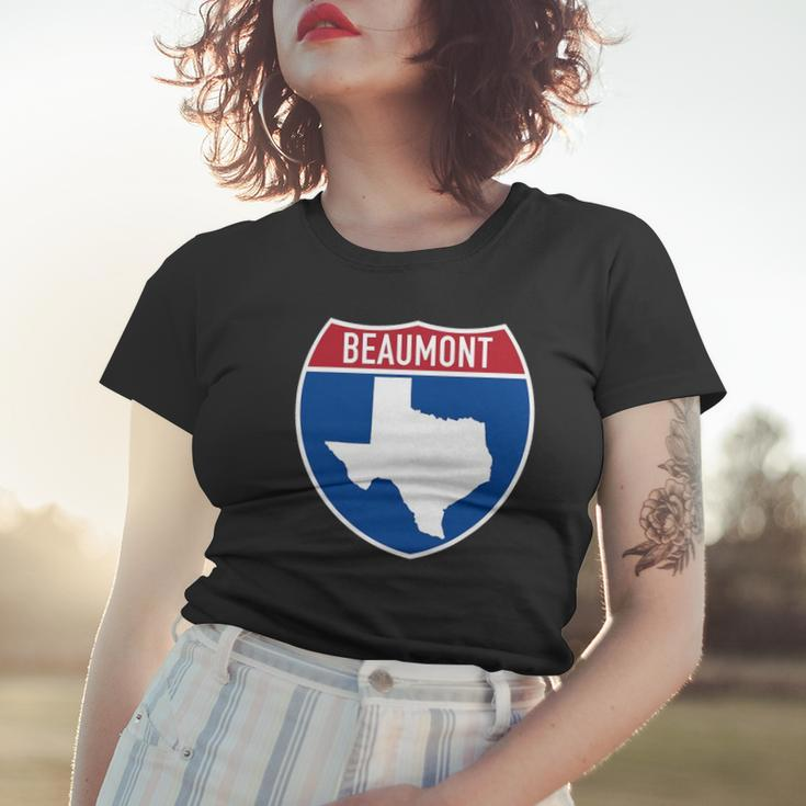Beaumont Texas Tx Interstate Highway Vacation Souvenir Women T-shirt Gifts for Her