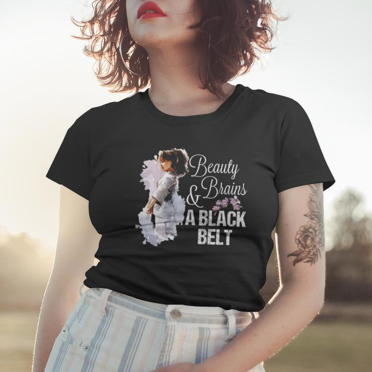 Beauty Brains And A Black Belt Martial Arts Karate Judo Thai Women T-shirt Gifts for Her