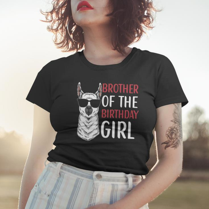 Brother Of The Birthday Girl Matching Birthday Outfit Llama Women T-shirt Gifts for Her