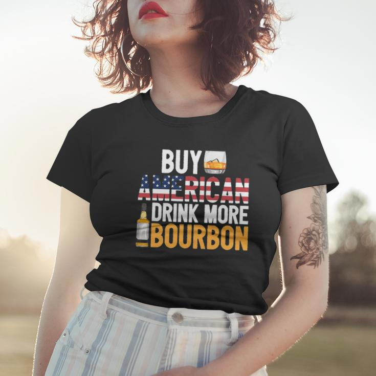 Buy American Drink More Bourbon Funny Whiskey Drinking Women T-shirt Gifts for Her