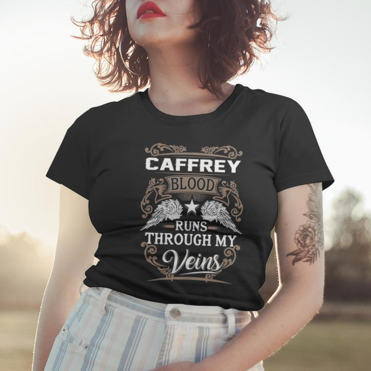 Caffrey Name Gift Caffrey Blood Runs Through My Veins Women T-shirt Gifts for Her