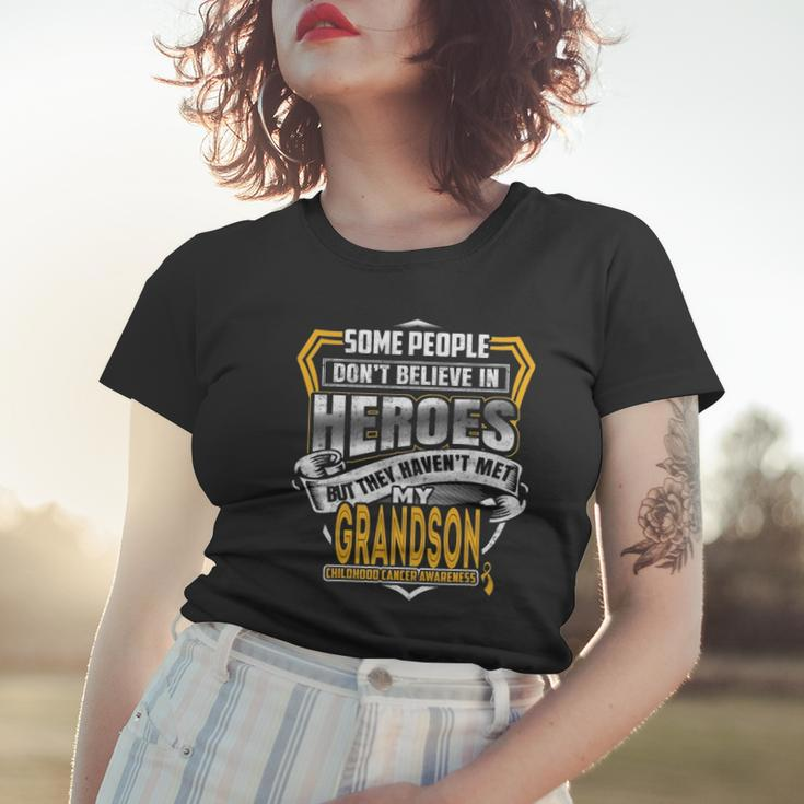 Childhood Cancer Warrior - I Wear Gold For My Grandson Women T-shirt Gifts for Her