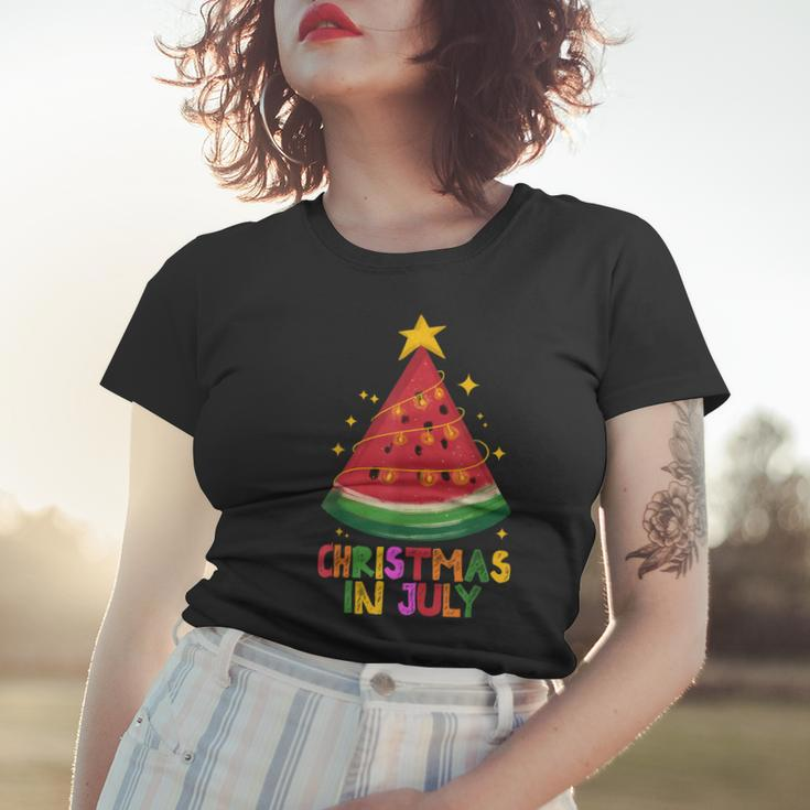 Cute Watermelon Christmas In July Kids Summer Vacation Women T-shirt Gifts for Her