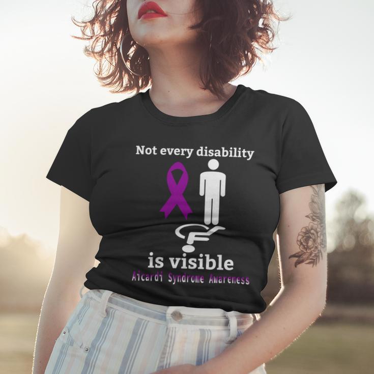 Every Disability Is Visible Aicardi Syndrome Awareness Purple Ribbon Aicardi Syndrome Support Aicardi Syndrome Awareness Women T-shirt Gifts for Her