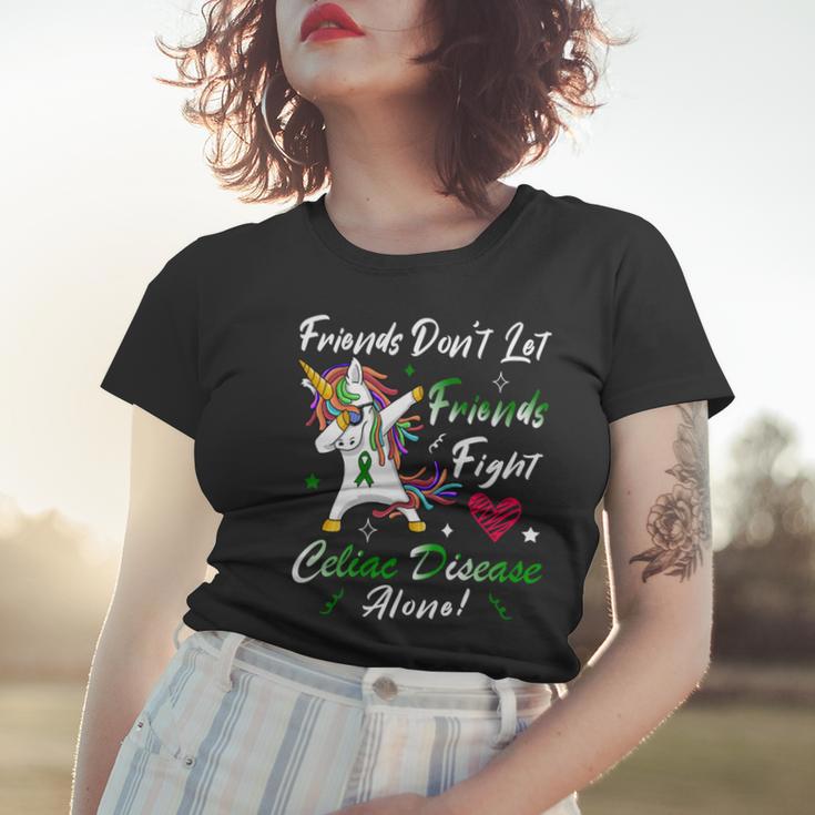 Friends Dont Let Friends Fight Celiac Disease Alone Unicorn Green Ribbon Celiac Disease Celiac Disease Awareness Women T-shirt Gifts for Her