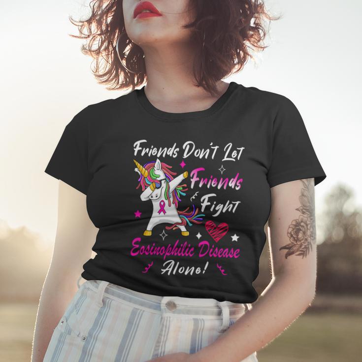 Friends Dont Let Friends Fight Eosinophilic Disease Alone Pink Ribbon Eosinophilic Disease Eosinophilic Disease Awareness Women T-shirt Gifts for Her