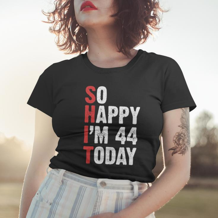 Funny 44 Years Old Birthday Vintage So Happy Im 44 Today Women T-shirt Gifts for Her