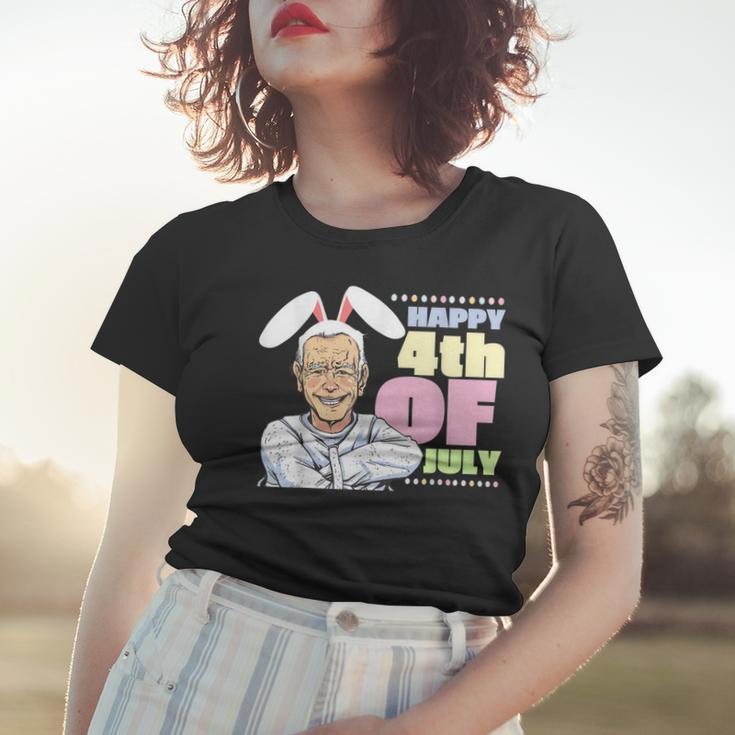 Funny Biden Easter Bunny Confused Happy 4Th Of July Women T-shirt Gifts for Her