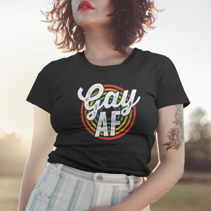 Gay Af Lgbt Pride Rainbow Flag March Rally Protest Equality Women T-shirt Gifts for Her