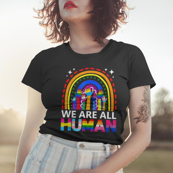 Human Lgbt Flag Gay Pride Month Transgender Rainbow Lesbian Women T-shirt Gifts for Her