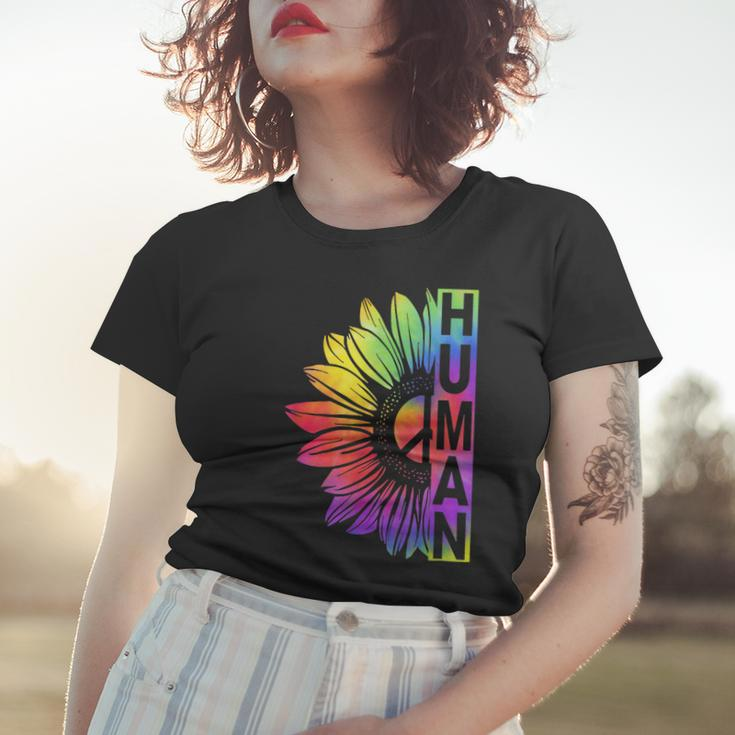 Human Sunflower Lgbt Tie Dye Flag Gay Pride Proud Lgbtq Women T-shirt Gifts for Her