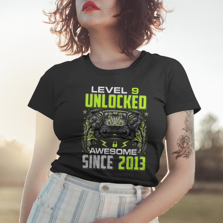 Level 9 Unlocked Awesome Since 2013 9Th Birthday Gaming V8 Women T-shirt Gifts for Her