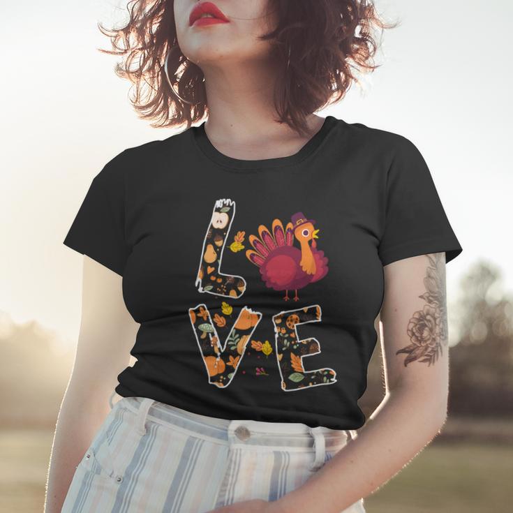 Love Turkey Thanksgiving Happy Fall 20 Shirt Women T-shirt Gifts for Her