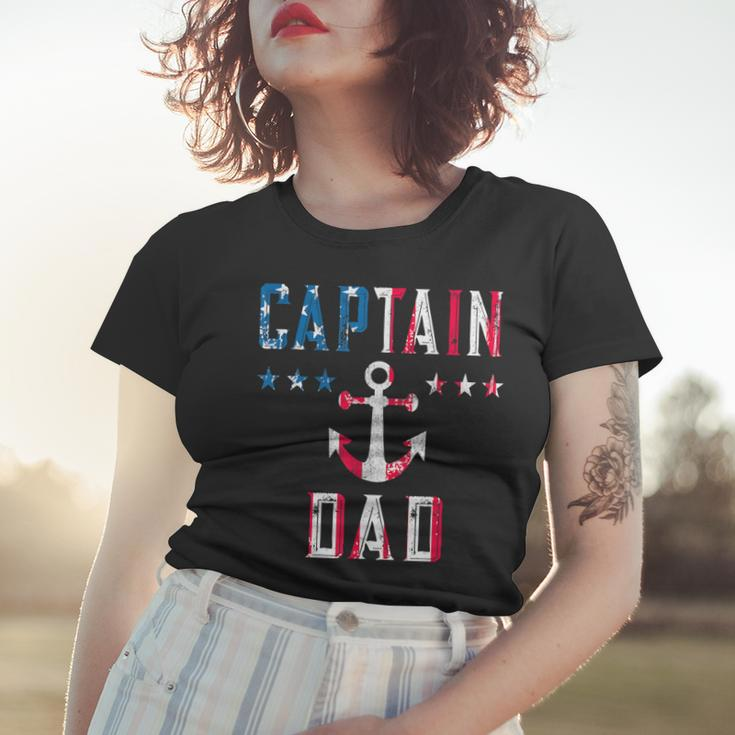 Mens Patriotic Captain Dad American Flag Boat Owner 4Th Of July Women T-shirt Gifts for Her