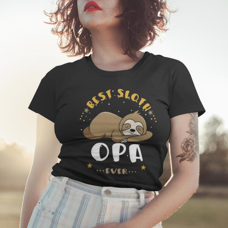 Opa Grandpa Gift Best Sloth Opa Ever Women T-shirt Gifts for Her