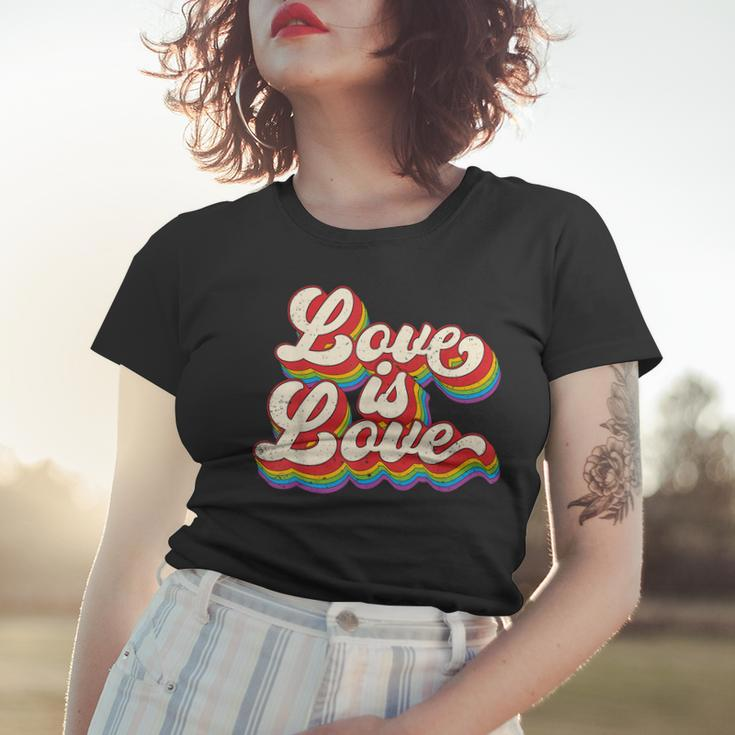 Rainbow Vintage Love Is Love Lgbt Gay Lesbian Pride Women T-shirt Gifts for Her