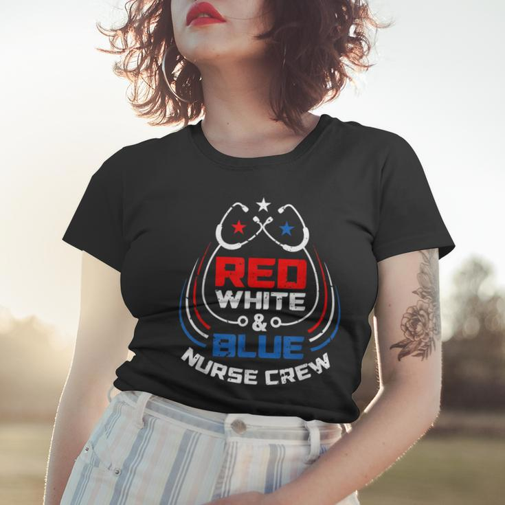 Red White & Blue Nurse Crew American Pride 4Th Of July Women T-shirt Gifts for Her