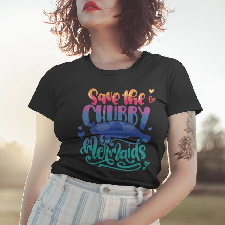 Save The Chubby Mermaids Funny Mermaid Women T-shirt Gifts for Her