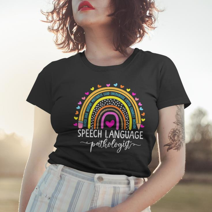 Speech Language Pathologist Rainbow Speech Therapy Gift Slp V2 Women T-shirt Gifts for Her