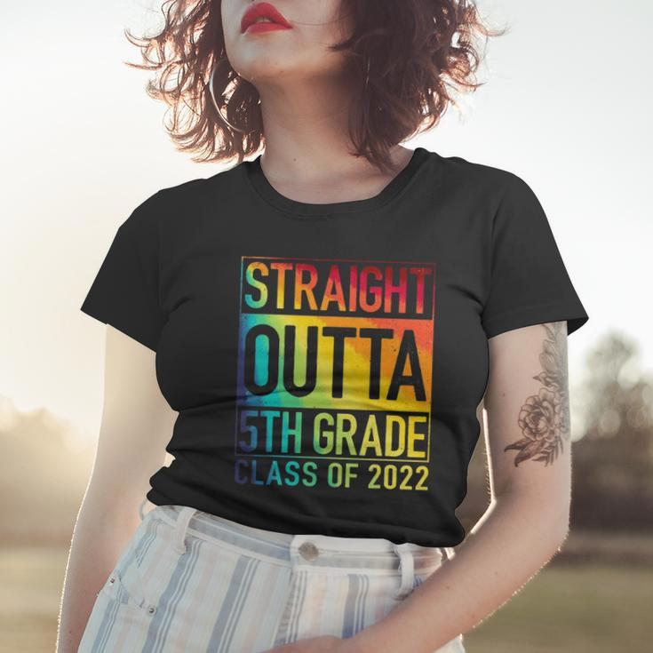 Straight Outta 5Th Grade Class Of 2022 Graduation Rainbow Women T-shirt Gifts for Her