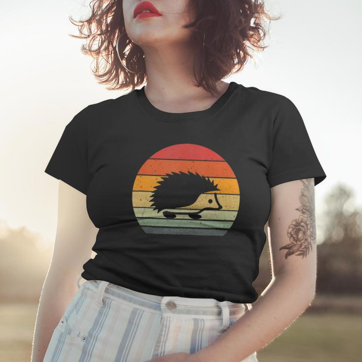 Vintage Retro Sunset Hedgehog Lovers Gift Women T-shirt Gifts for Her