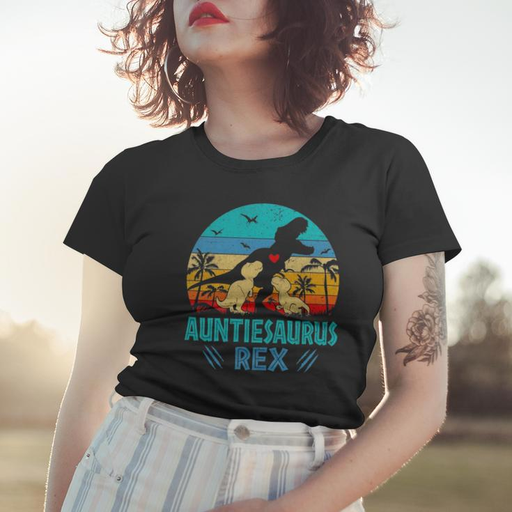 Womens Auntiesaurusrex Dinosaur Mommy Saurus Family Matching Women T-shirt Gifts for Her