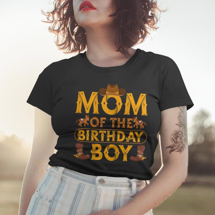 Womens Mom Of The Birthday Boy Cowboy Western Theme Birthday Party Women T-shirt Gifts for Her