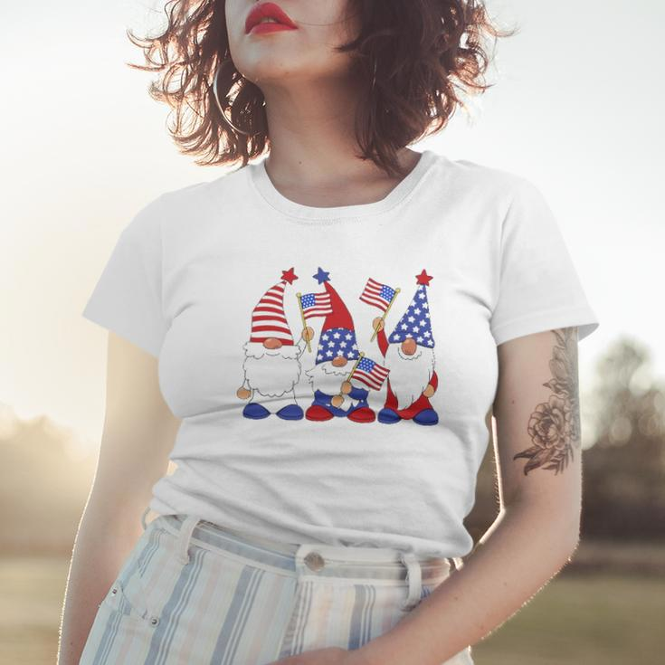 4Th Of July 2022 Patriotic Gnomes Funny American Usa Women T-shirt Gifts for Her