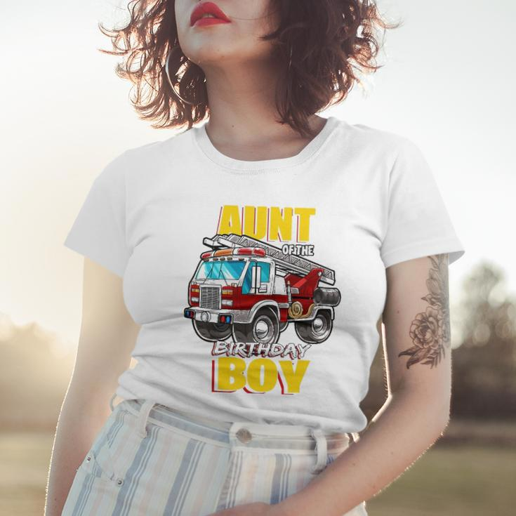 Aunt Of The Birthday Boy Matching Family Fireman Firetruck Women T-shirt Gifts for Her