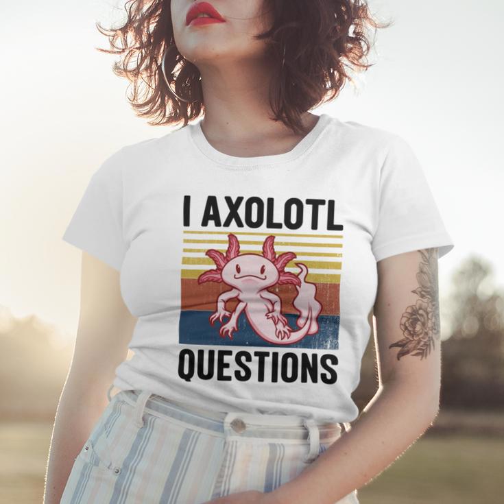 Axolotl Questions I Ask A Lot Of Questions Pun Vintage Women T-shirt Gifts for Her