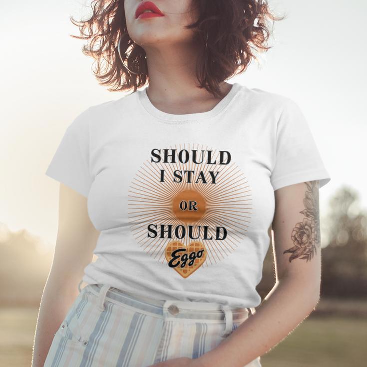 Best Seller Should I Stay Or Should Eggo Merchandise Women T-shirt Gifts for Her