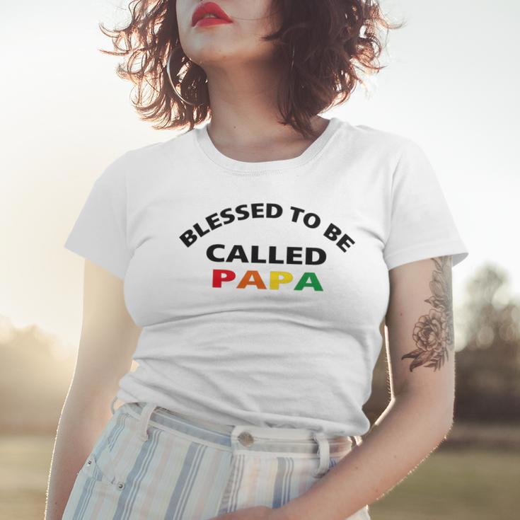 Blessed To Be Called Papa Sticker Women T-shirt Gifts for Her