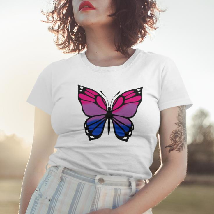 Butterfly With Colors Of The Bisexual Pride Flag Women T-shirt Gifts for Her