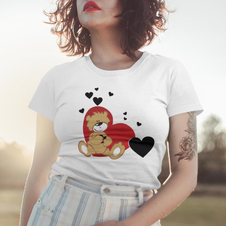 Cartoon Animal Happy Loving Teddy Bear Women T-shirt Gifts for Her