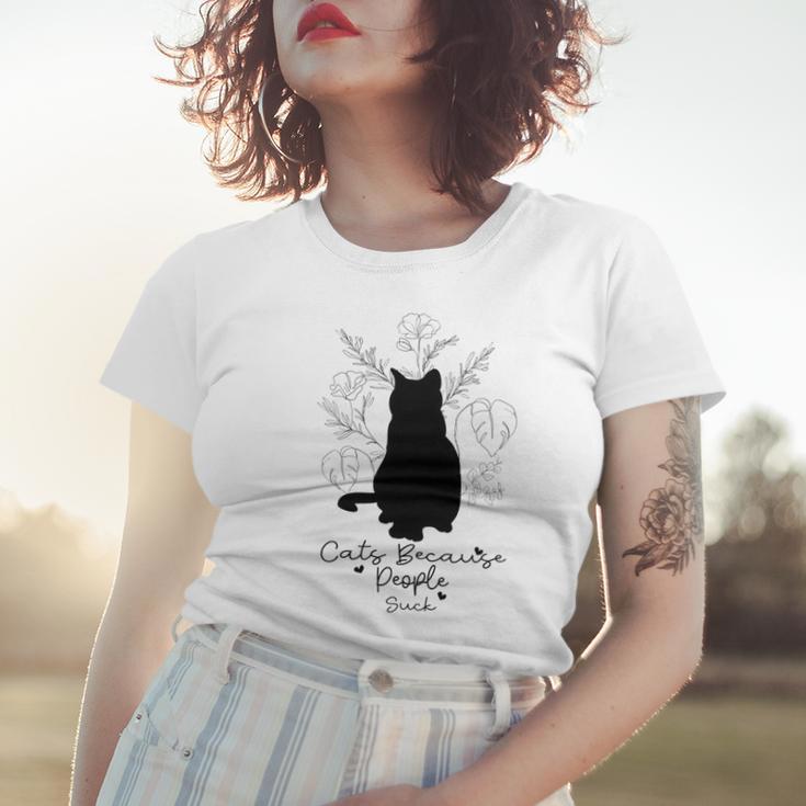 Cats Because People Suck Gift For Cat Lover Cat Quotes Tee People Suck Women T-shirt Gifts for Her