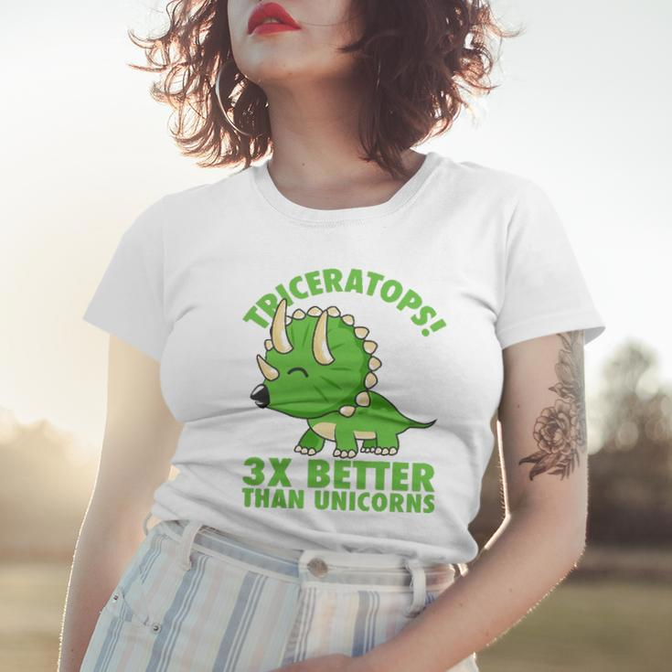 Cool Triceratops 3X Better Than Unicorns Funny Dinosaur Gift Women T-shirt Gifts for Her