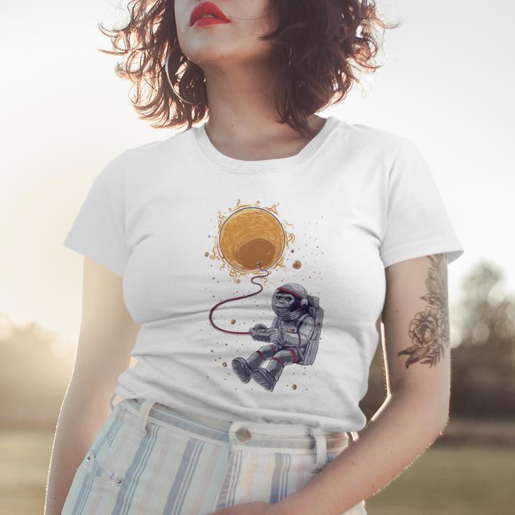 Funny Astronaut Monkey Blowing Sun V2 Women T-shirt Gifts for Her