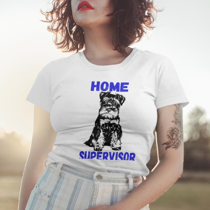 Miniature Schnauzer Home Supervisor Child Wrangler Multi Tasking Dog Women T-shirt Gifts for Her