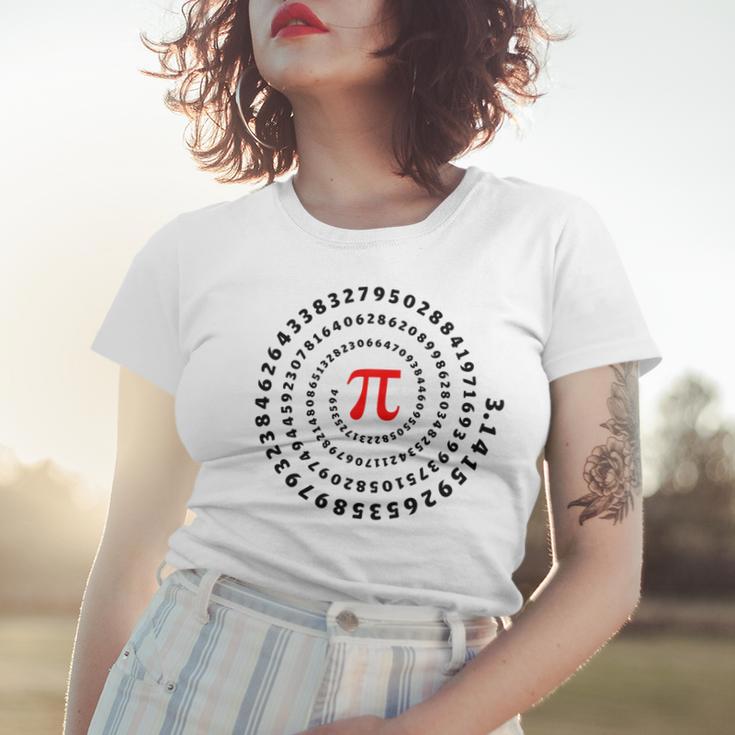 Pi Π Spiral Science Mathematics Math Irrational Number Sequence Women T-shirt Gifts for Her